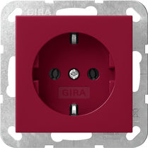 GIRA SCHUKO-Steckdose 16 A 250 V~ mit roter Abdeckung Rot glänzend