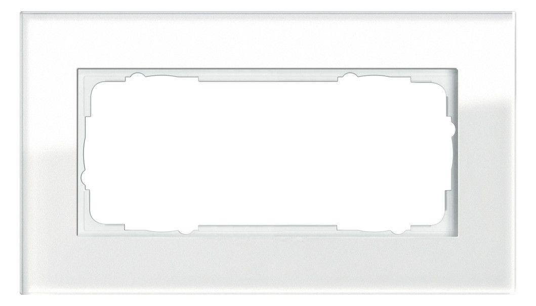 GIRA 100212 Abdeckrahmen 2f o.Mittelsteg Weiß Glas