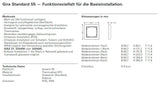 GIRA 110203 Abdeckrahmen 2fach senkrecht BSF Standard 55 Reinweiß glänzend