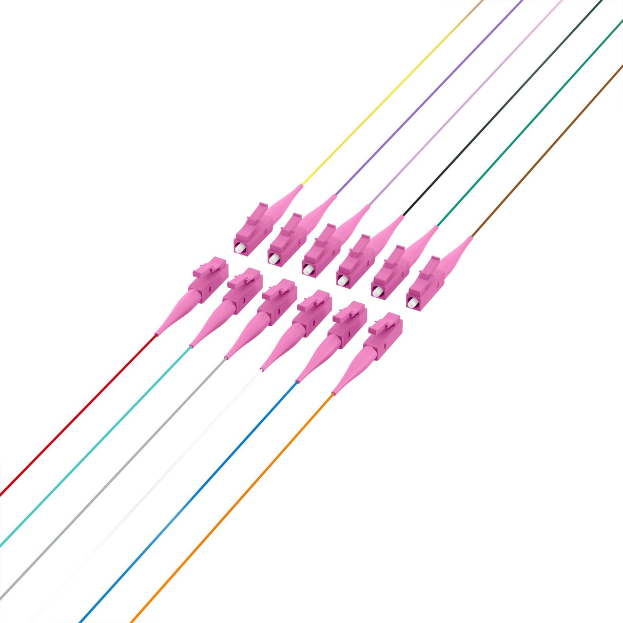 EFB O3483.2 Faserpigtail LC 50/125µ 12er Farbig (rot, grün, blau, gelb, weiß, grau, braun, violett, türkis, schwarz, orange, pink)