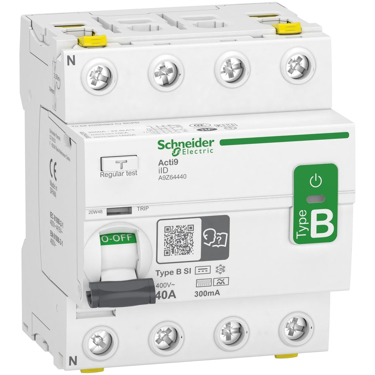 Schneider A9Z64440 FI-Schalter 4P 40A 300mA IID TYP B-SI Allstromsensitiv