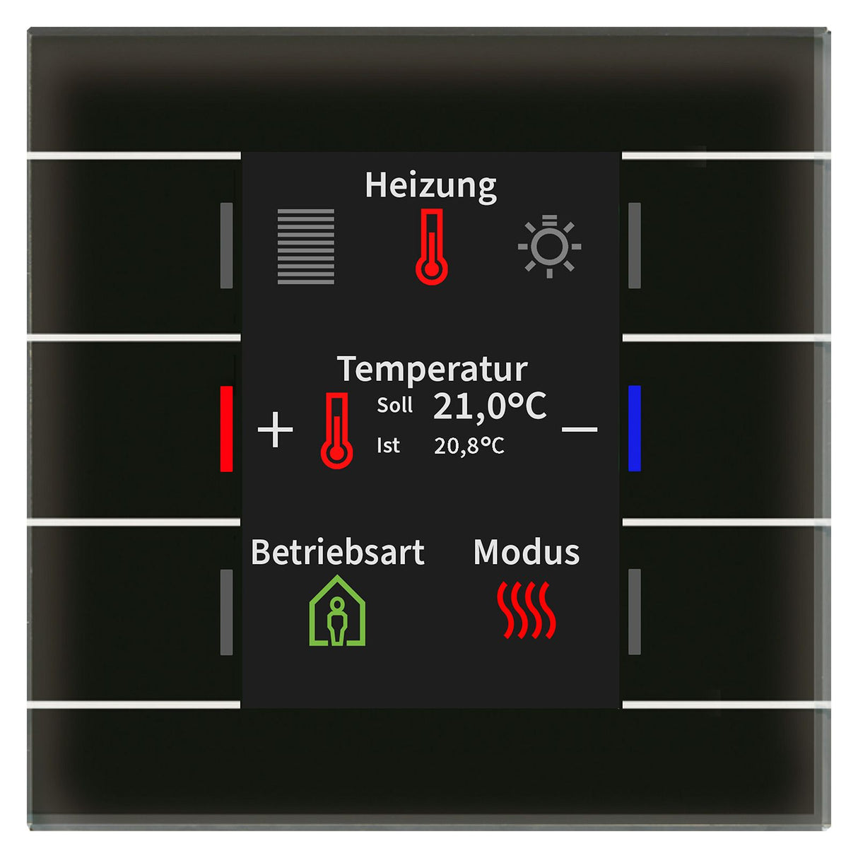MDT BE-GT2TS.02S Glastaster II Smart m.Farbdisplay u.Temperatursensor Schwarz