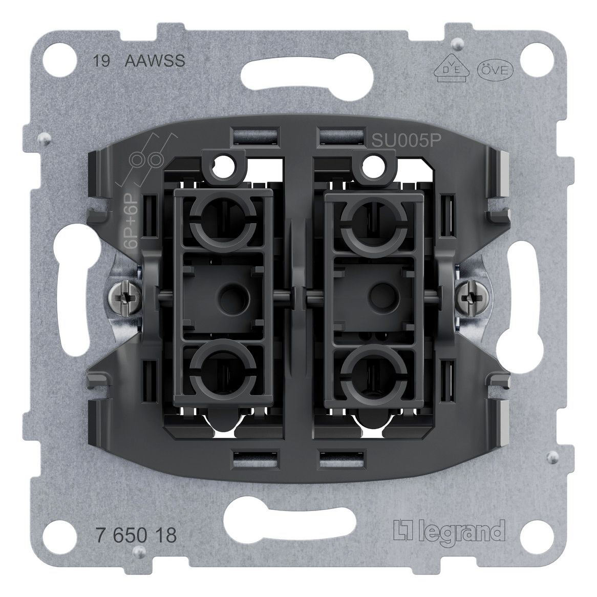 Legrand 765018 SEANO Einsatz Doppeltaster m.2 Wechselkontakten 10A