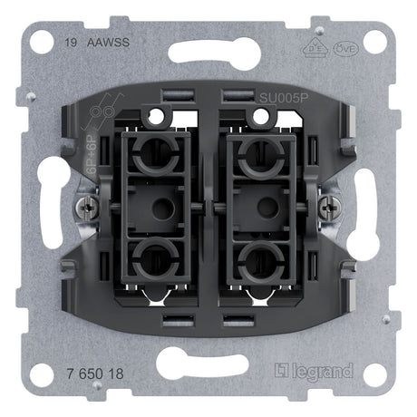 Legrand 765018 SEANO Einsatz Doppeltaster m.2 Wechselkontakten 10A