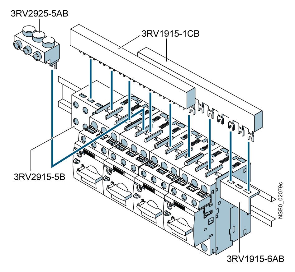 Siemens 3RV1915-1CB 3ph. Sammelschienen