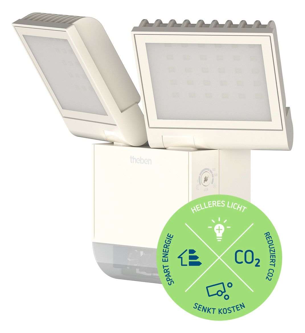 Theben theLeda S17-100 WH LED-Strahler m.Bew.melder f.Wandm. 17W ws 1020802