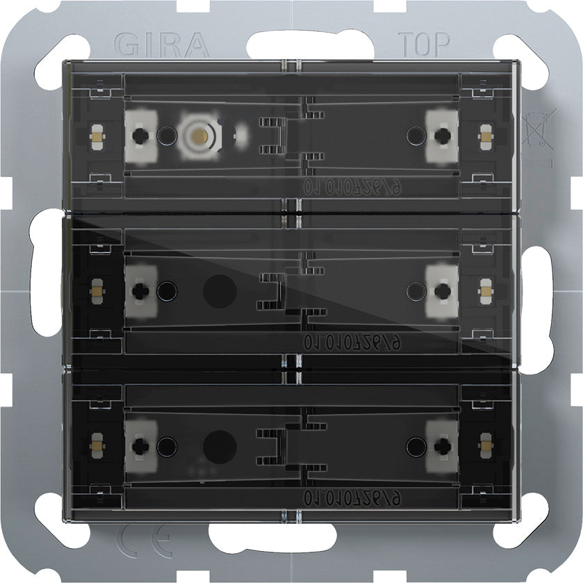 GIRA Tastsensor 4 Standard 3fach für KNX System 55, mit Inbetriebnahme-Wippe