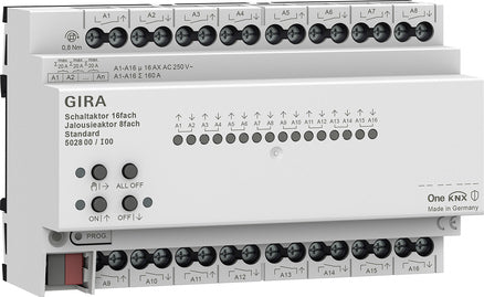 GIRA Schaltaktor 16fach 16 A / Jalousieaktor 8fach 16 A Standard für Gira One und KNX REG