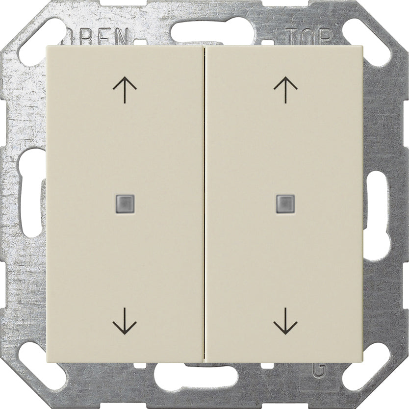 GIRA Taster mit Wippe 2fach Pfeilsymbole für Gira One und KNX System 55 in Cremeweiß glänzend