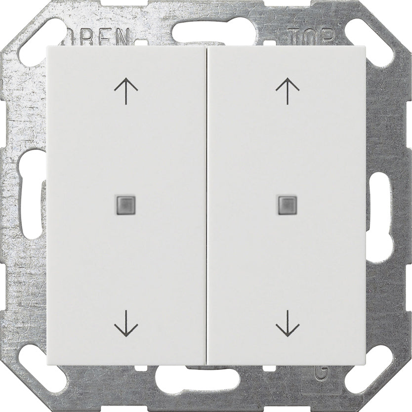 GIRA Taster mit Wippe 2fach Pfeilsymbole für Gira One und KNX System 55 in Reinweiß glänzend