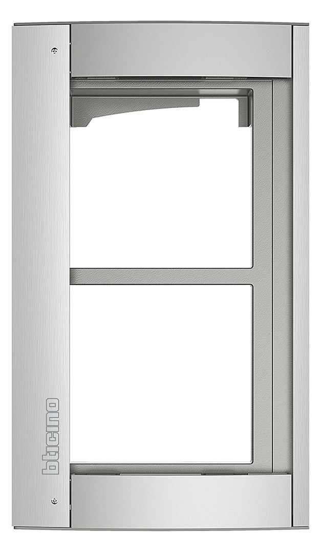 BTicino 350221 Abdeckrahmen 2M m.Träger f.Türstation SFERA Aluminium Allmetal