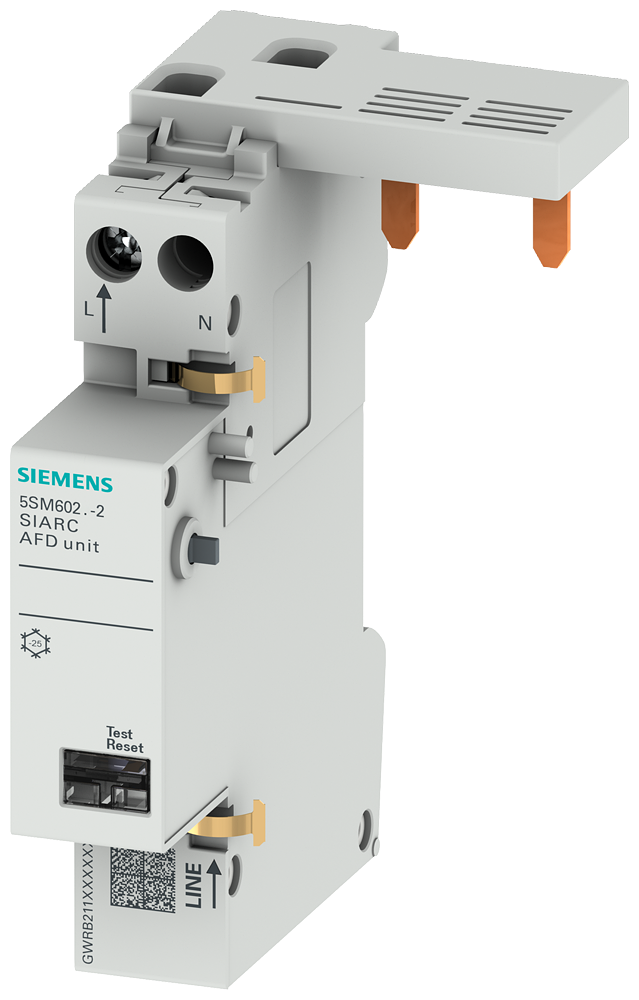 SIEMENS Brandschutzschalter-Block AFDD, 1-16A 230V für LS 5SL60, 5SY60 und FI/LS 5SV1 1+N 1TE