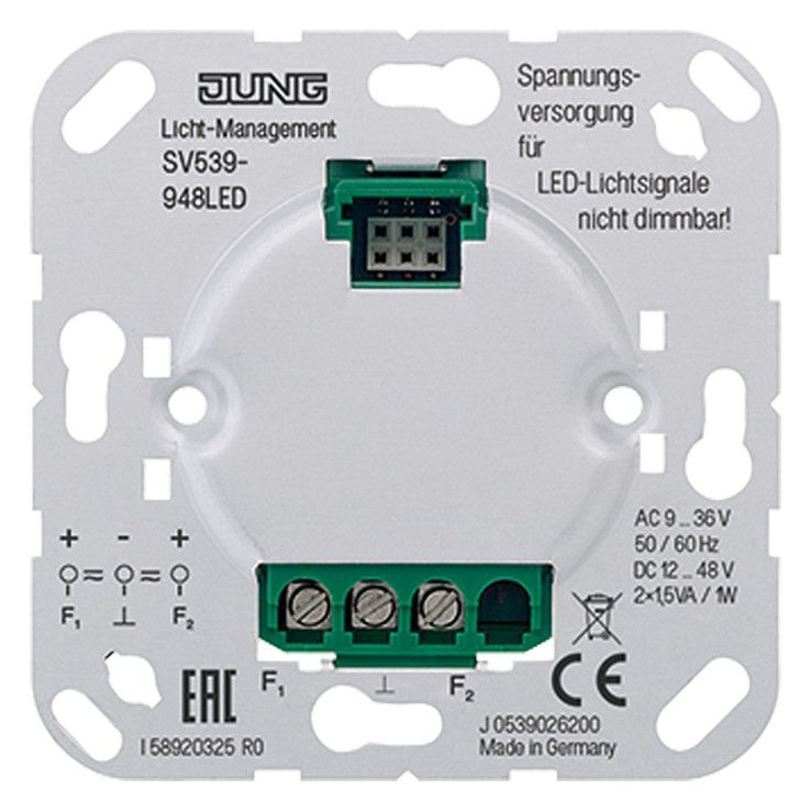Jung SV539-948LED Spannungsversorgung 9-48VAC/DC f.LED-Lichtsignal