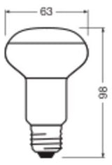 Ledvance LED R63 40 36° P 2.9W 827 E27 210lm 2700K LED-Reflektor