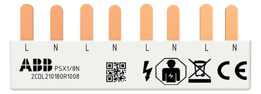 ABB PSX1/8N Phasenschiene FlexLine 1P+N 8Pins 4 TE 10qmm 2CDL210180R1008
