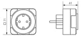 Theben timer 26 safety-plus Analoge Steckdosen-Zeitschaltuhr Tag 0260833