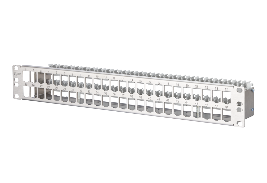 METZ CONNECT Modul 19 Zoll Modulträger 1,5HE 48 Port Edelstahl unbestückt