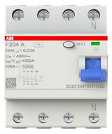 ABB F204 A-25/0,03 FI-Schutzschalter 4P,Typ A, 25A, 30mA