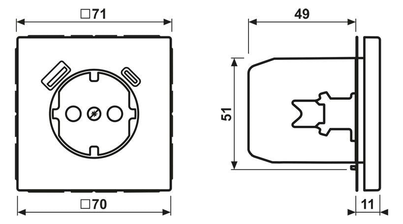 Jung LS1520-15CASWM SCHUKOsteckdose m.USB Typ AC