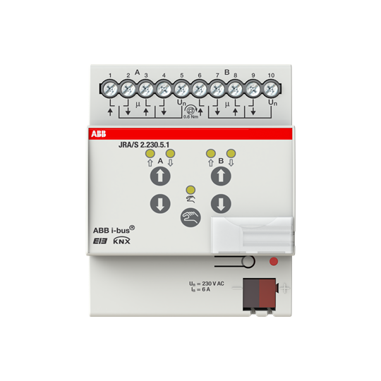 ABB JRA/S2.230.5.1 Jalousie-/Rollladenaktor, Fahrzeiterm, 2f, 230 V AC, man Bed, REG