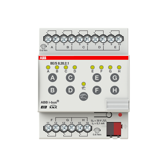 ABB BE/S8.20.2.1 Binäreingang, 8fach, Kontaktabfrage, REG