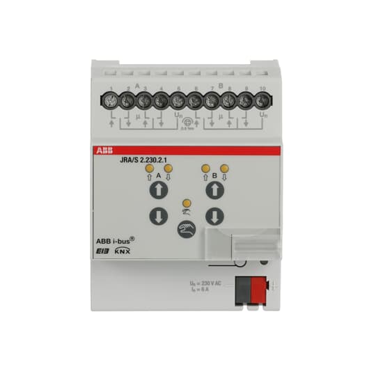 ABB JRA/S2.230.2.1 Jalousie-/Rollladenaktor, 2fach, 230 V AC, manuelle Bedienung, REG