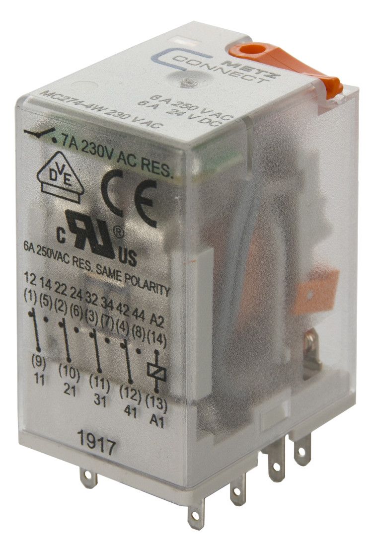 Metz 110017051407 MC274-4W 230VAC Relais