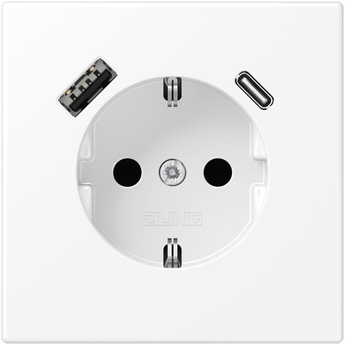 Jung LS1520-15CAWWM SCHUKOsteckdose m.USB Typ AC