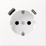 Jung LS1520-15CAWWM SCHUKOsteckdose m.USB Typ AC