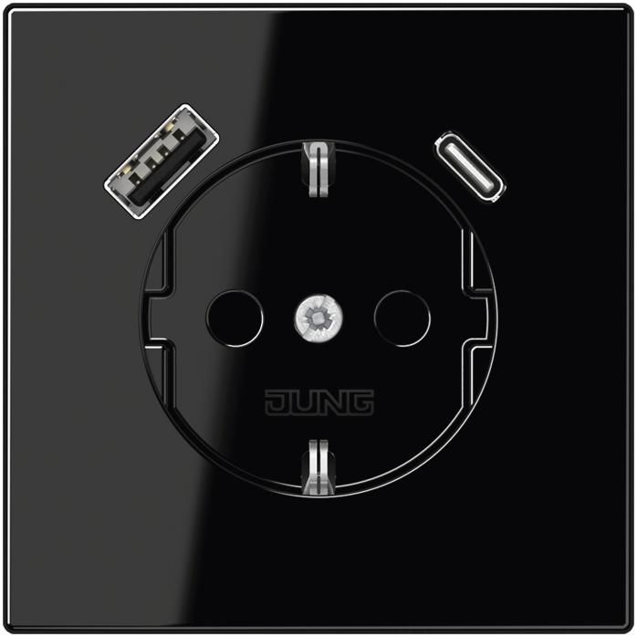 Jung LS1520-15CASW SCHUKOsteckdose m.USB Typ AC