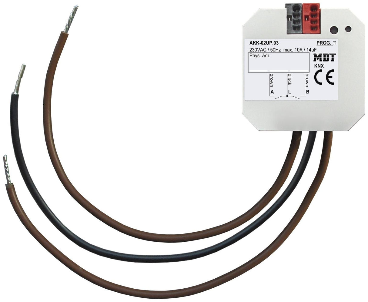MDT AKK-02UP.03 Schaltaktor 2fach UP 10A 230VAC Kompakt 14µF 2EVG