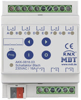 MDT AKK-0816.03 Schaltaktor 8fach 4TE REG 16A 230VAC Kompakt 70µF 10EVG