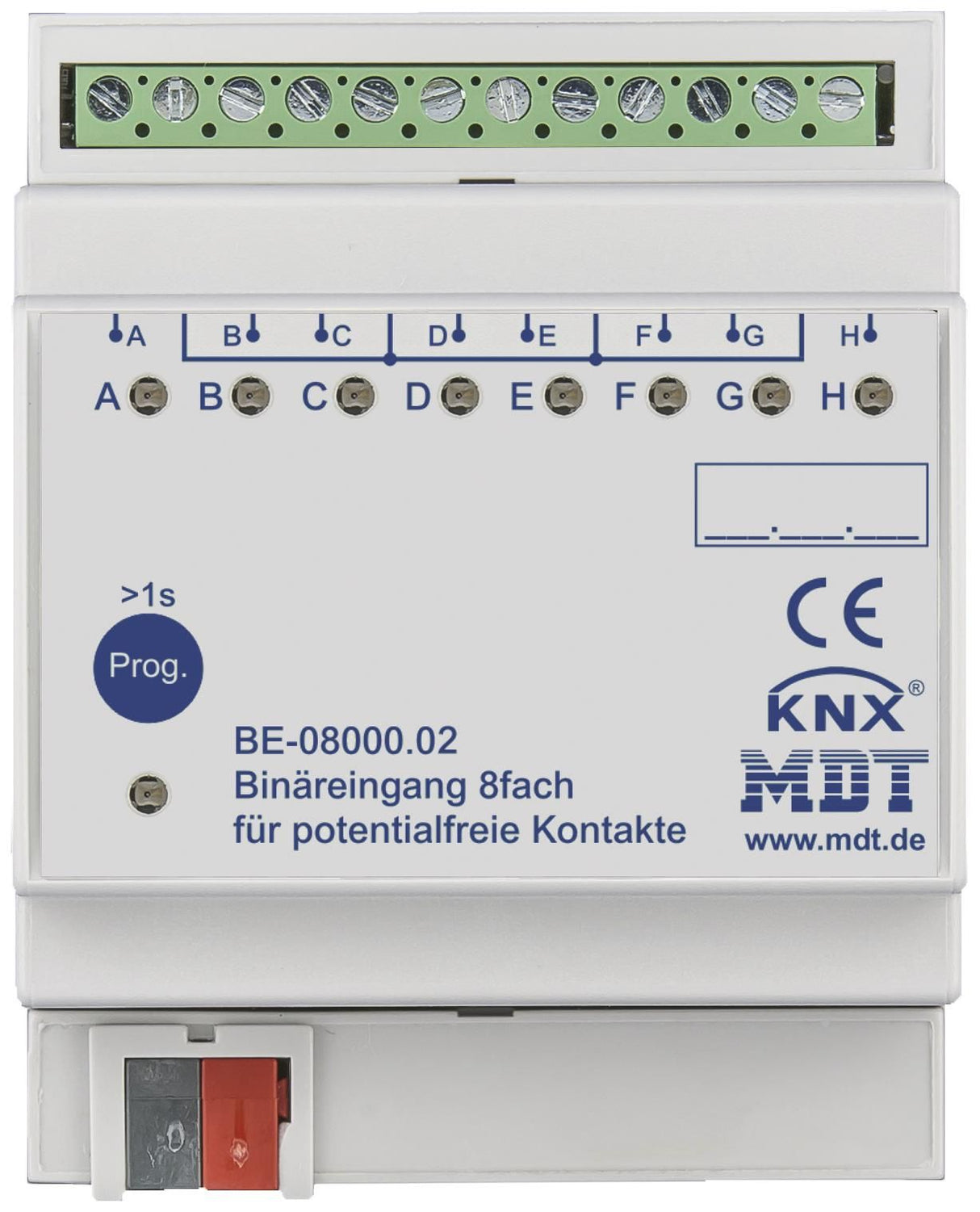 MDT BE-08000.02 Binäreingang 8fach 4TE REG potentialfrei
