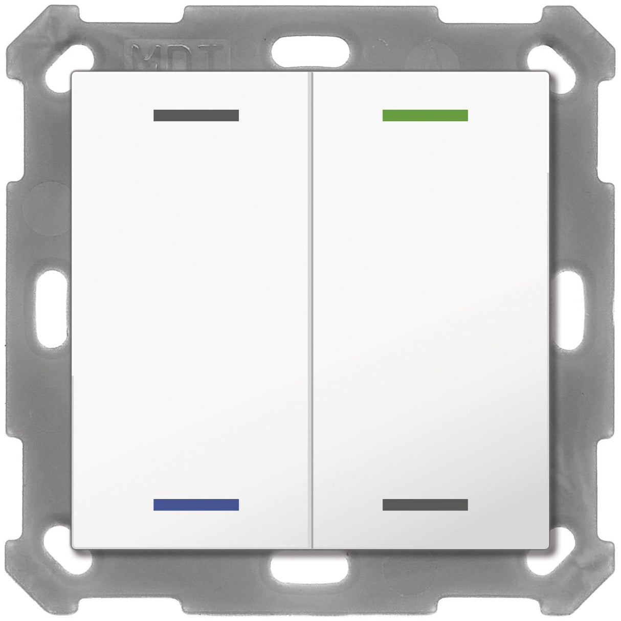 MDT BE-TAL5502.01 Taster Light 55 2fach RGBW Reinweiß glänzend Neutral