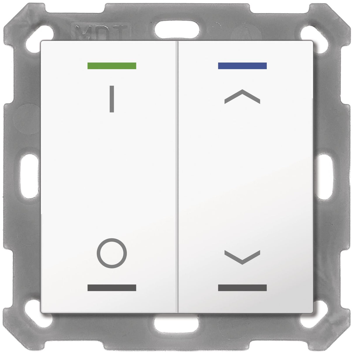 MDT BE-TAL55T2.D1 Taster Light 55 2fach RGBW Temp. Reinweiß glänzend Schal./Jal.