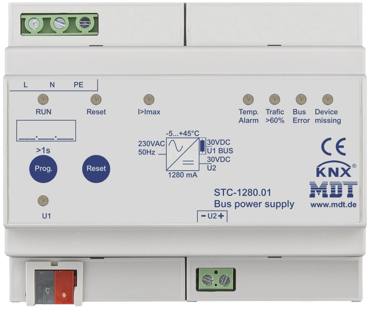 MDT STC-1280.01 Spannungsversorgung 6TE m.Diagnosefunktion REG 1280mA
