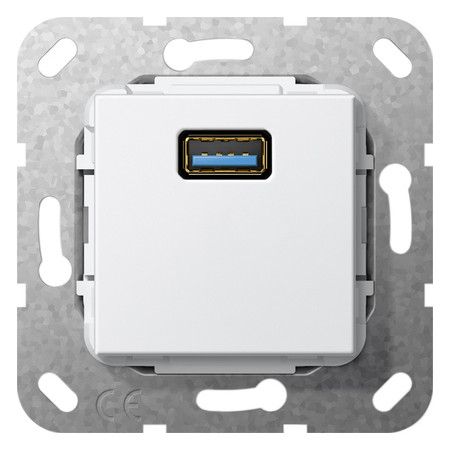 GIRA 568303 USB 3.0A Kabelpeitsche Reinweiß glänzend