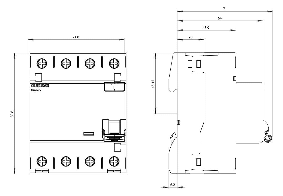 Siemens 5SV3342-6 FI-Schutzschalter