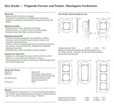 GIRA 0212135 Abdeckrahmen 2fach Studio Schwarz Glas