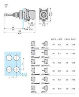 Schneider XD4PA22 Joystick 2Richtungen m.Rückzug Nullst. Hebel 54mm D22 Metall