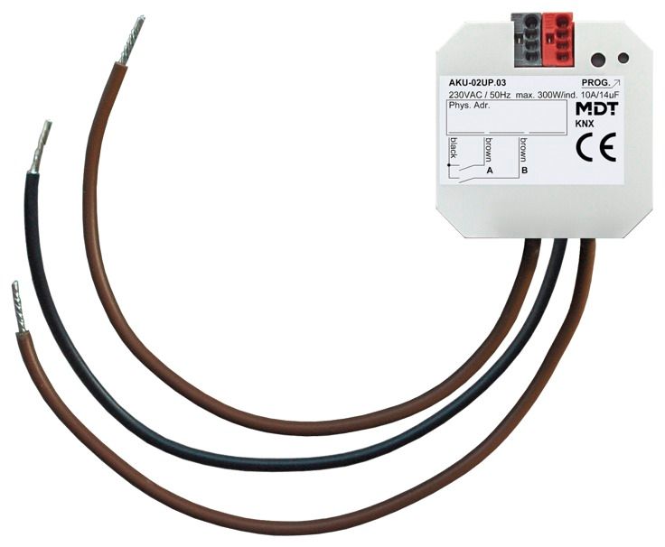 MDT AKU-02UP.03 Universalaktor 2fach UP 10A 230VAC 14µF 2EVG