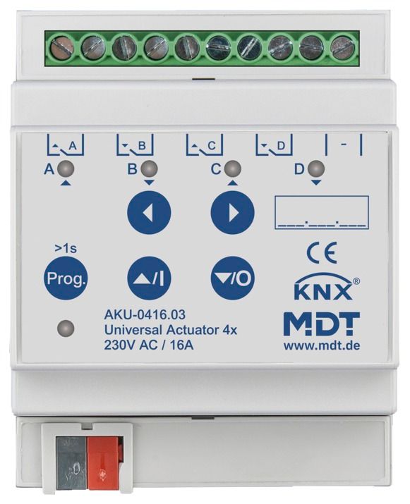 MDT AKU-0416.03 Universalaktor 4fach 4TE REG 16A 230VAC 100µF 15EVG