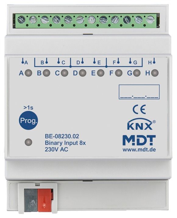 MDT BE-08230.02 Binäreingang 8fach 4TE REG 230VAC