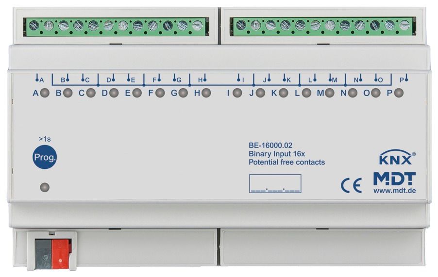 MDT BE-16000.02 Binäreingang 16fach 8TE REG potentialfrei