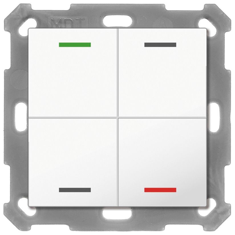 MDT BE-TAL5504.01 Taster Light 55 4fach RGBW Reinweiß glänzend Neutral