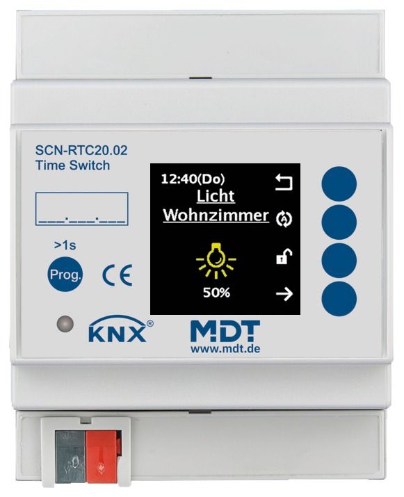 MDT SCN-RTC20.02 Schaltuhr m.20Kanälen u.aktivem Farbdisplay 4TE REG