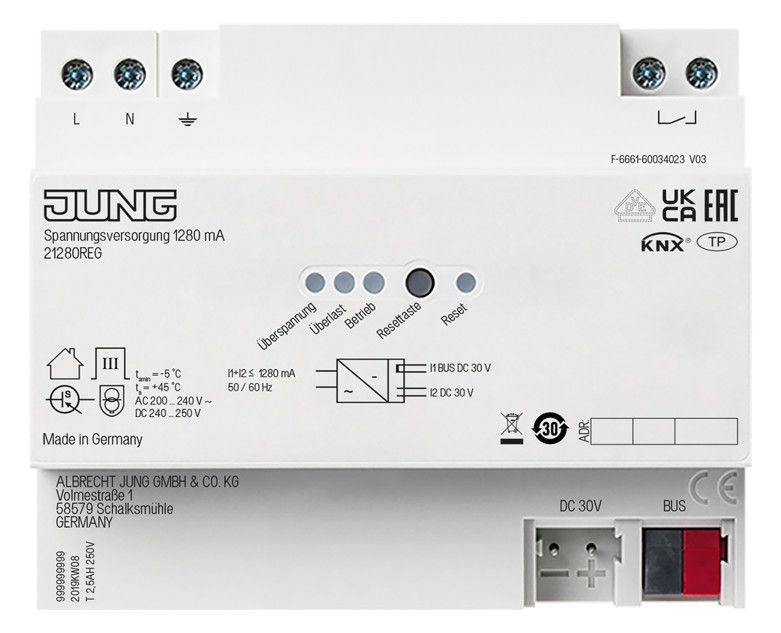 Jung 21280REG KNX Spannungsversorgung 1280 mA