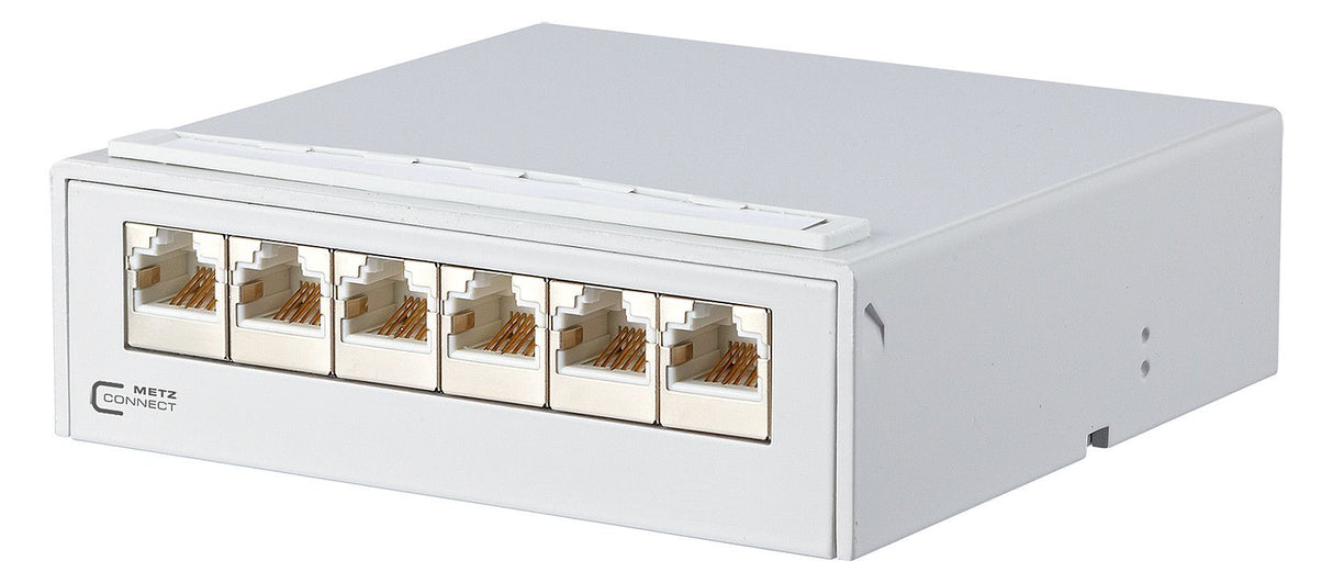 Metz 130862-11-E E-DAT Cat.6 6x8 AP-Verteiler Cat.6 lichtgrau