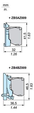 Schneider ZBE101 Hilfsschalterblock 1S D22mm