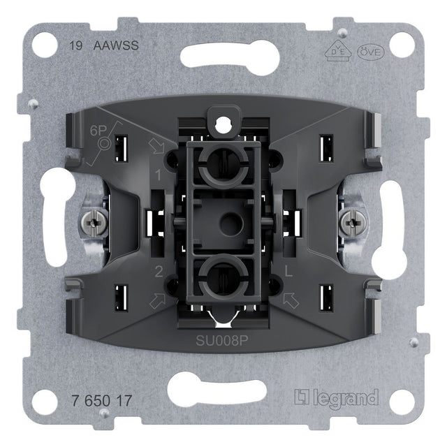 Legrand 765017 SEANO Einsatz Taster m.Wechselkontakt m.N-Klemme 10A